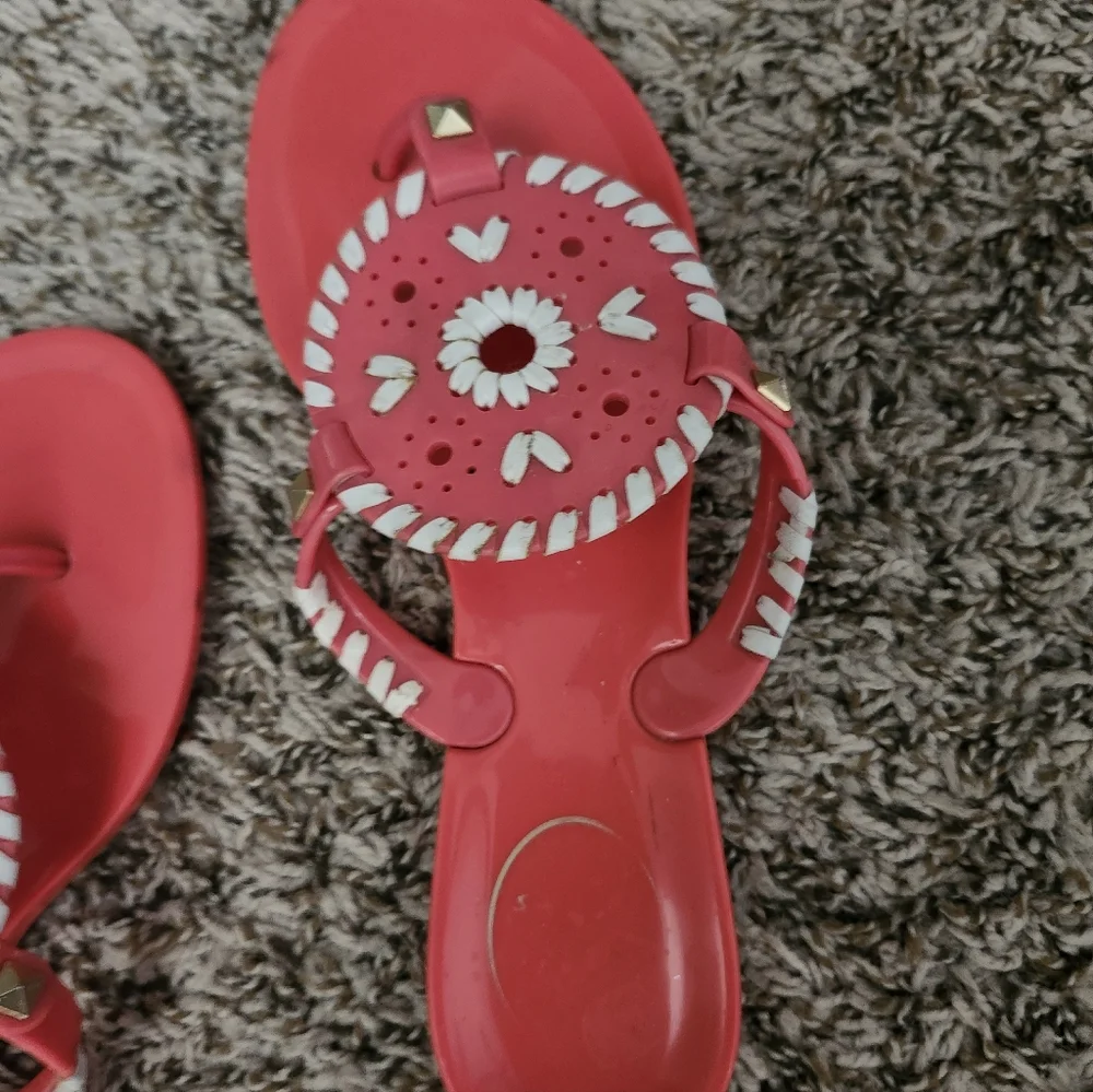 Jack Rogers Vibrant Pink Georgica Jelly Plastic Sandals 7